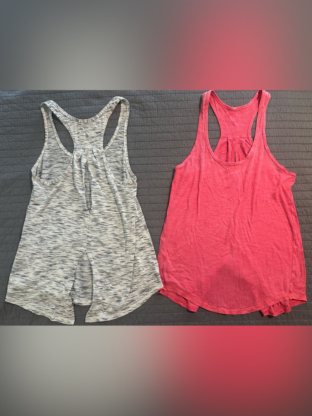lululemon athletica Racerback Tank Tops - Pink & Heather Gray sold as set